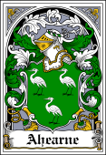 Irish Coat of Arms Bookplate for Ahearne