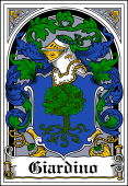 Italian Coat of Arms Bookplate for Giardino