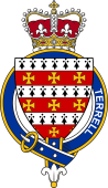 Families of Britain Coat of Arms Badge for: Terrell or Tyrrell (Ireland)