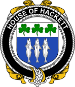 Irish Coat of Arms Badge for the HACKETT family
