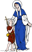 Catholic Saints Clipart image: St Elizabeth with John the Baptist