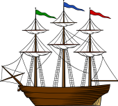 Ship Sails Furled-3 Masts 2