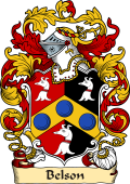 English or Welsh Family Coat of Arms (v.23) for Belson (Ref Berry)