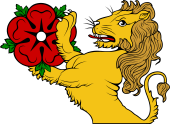 Demi Rmpt-Heraldic Rose
