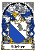 German Wappen Coat of Arms Bookplate for Bieber