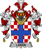 Irish Family Coat of Arms (v.25b) Larkin or O'Larkin