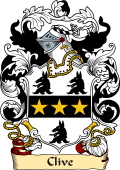 English or Welsh Family Coat of Arms (v.23) for Clive (or Cleve Huxley, Cheshire)