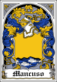 Italian Coat of Arms Bookplate for Mancuso