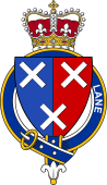 British Garter Coat of Arms for Lane (England)