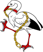 Stork Rampant Collared & Chained