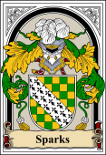English Coat of Arms Bookplate for Sparks