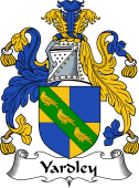 English Coat of Arms for the family Yardeley or Yardley