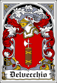 Italian Coat of Arms Bookplate for Delvecchio