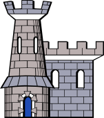 Tower with Wall to the Sinister