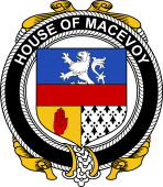 Irish Coat of Arms Badge for the MACEVOY family