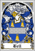 Irish Coat of Arms Bookplate for Bell