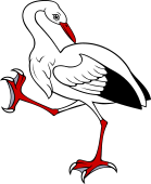 Stork Rampant Reguardant