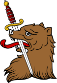 Bear Head Holding Sword