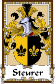 German Coat of Arms Wappen Bookplate  for Steurer