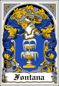 Italian Coat of Arms Bookplate for Fontana