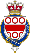 British Garter Coat of Arms for Lucas (England)