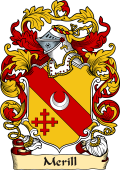 English or Welsh Family Coat of Arms (v.23) for Merill (or Merrill Ref Berry)