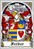 German Wappen Coat of Arms Bookplate for Ferber
