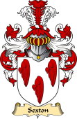 English Coat of Arms (v.23) for the family Saxton or Sexton