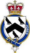 British Garter Coat of Arms for Jones (Wales)