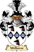 English Coat of Arms (v.23) for the family Welborne or Welburn
