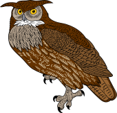Birds of Prey Clipart image: Great Horned Owl