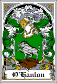 Irish Coat of Arms Bookplate for O'Hanlon