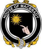 Irish Coat of Arms Badge for the MACBRADY family