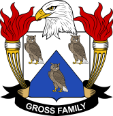 Coat of arms used by the Gross family in the United States of America