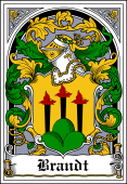 German Wappen Coat of Arms Bookplate for Brandt