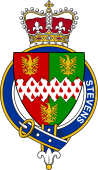 British Garter Coat of Arms for Stevens (England)