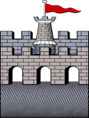 Bridge of 3 Arches with Tower-Flagged