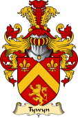 Welsh Family Coat of Arms (v.23) for Tywyn (lords of Tywyn, Ferwig, Cardiganshire)