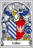 French Coat of Arms Bookplate for Gillet