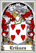 Danish Coat of Arms Bookplate for Eriksen