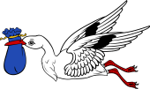 Stork Volant with Sack