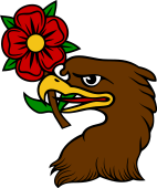 Eagle Head Holding Rose Stalk