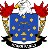 Coat of arms used by the Starr family in the United States of America