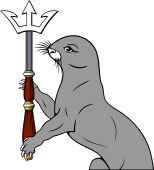 Demi Otter Rampant Holding a Trident