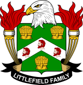 Coat of arms used by the Littlefield family in the United States of America