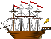 Ship Sails Furled-4 Masts