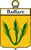 French Coat of Arms Badge for Baillard