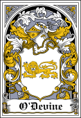 Irish Coat of Arms Bookplate for O'Devine