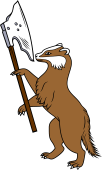 Badger Rampant Holding German Battleaxe