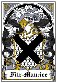 Irish Coat of Arms Bookplate for Fitz-Maurice